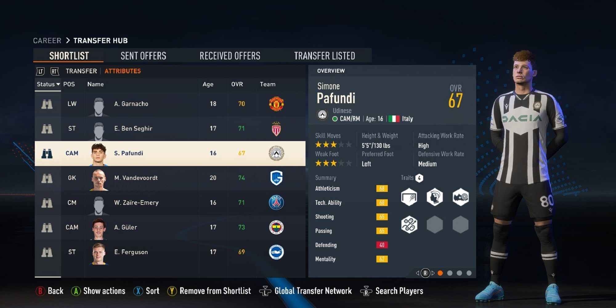 An image of Simone Pafundi in FIFA 23