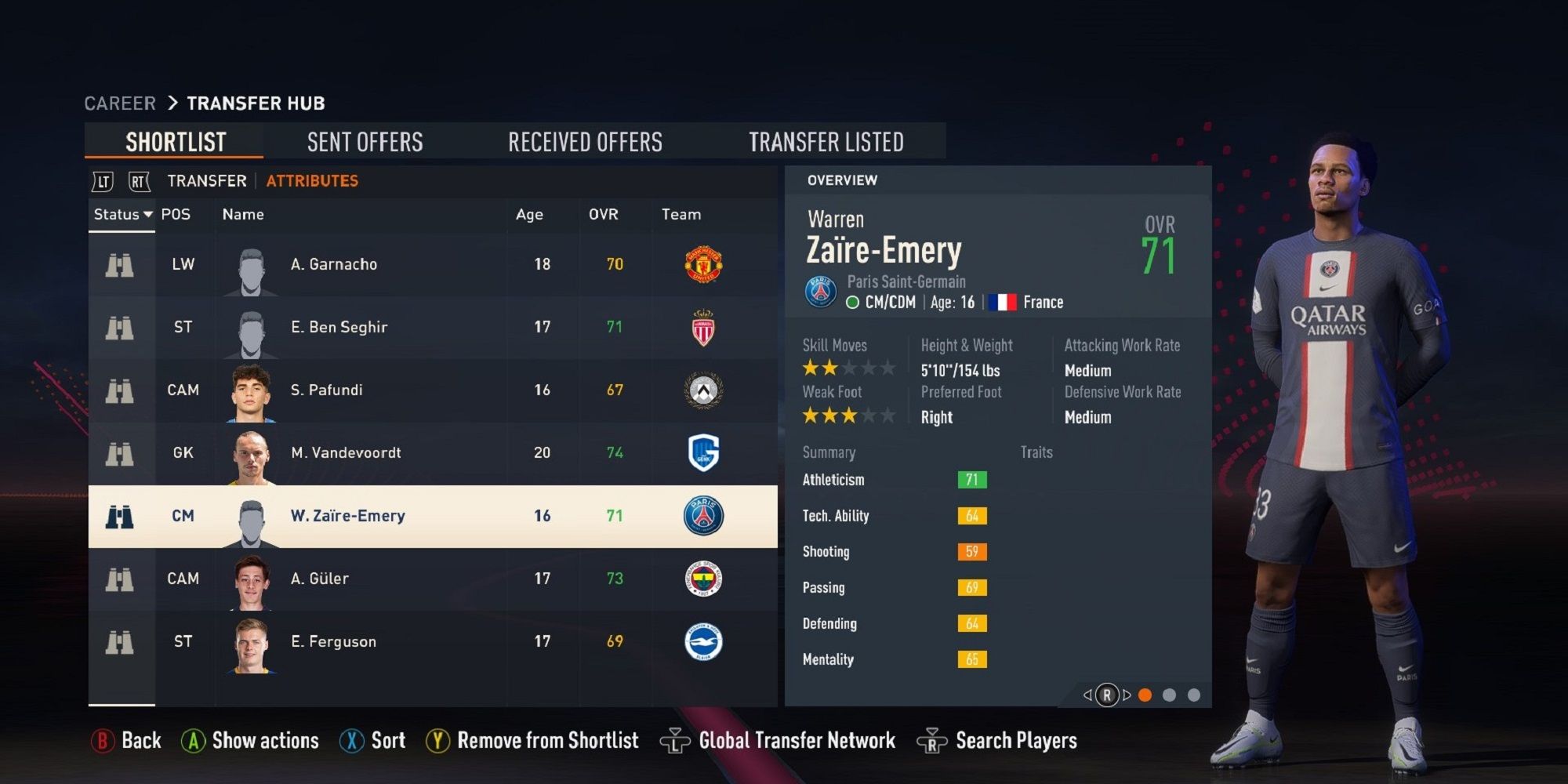 An image of Warren Zaire-Emery in FIFA 23