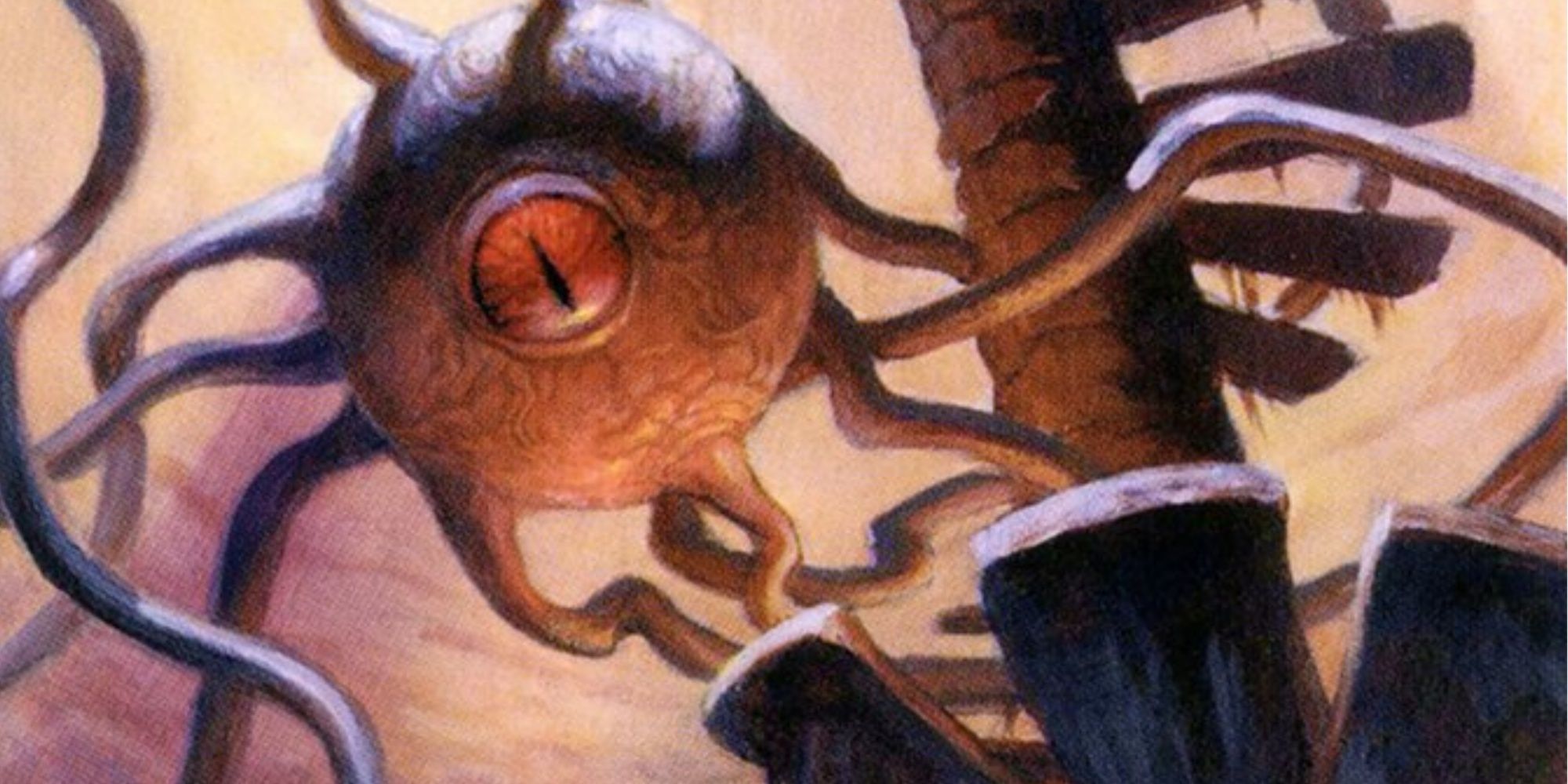 Artwork of Death Kiss Beholder on spiral staircase