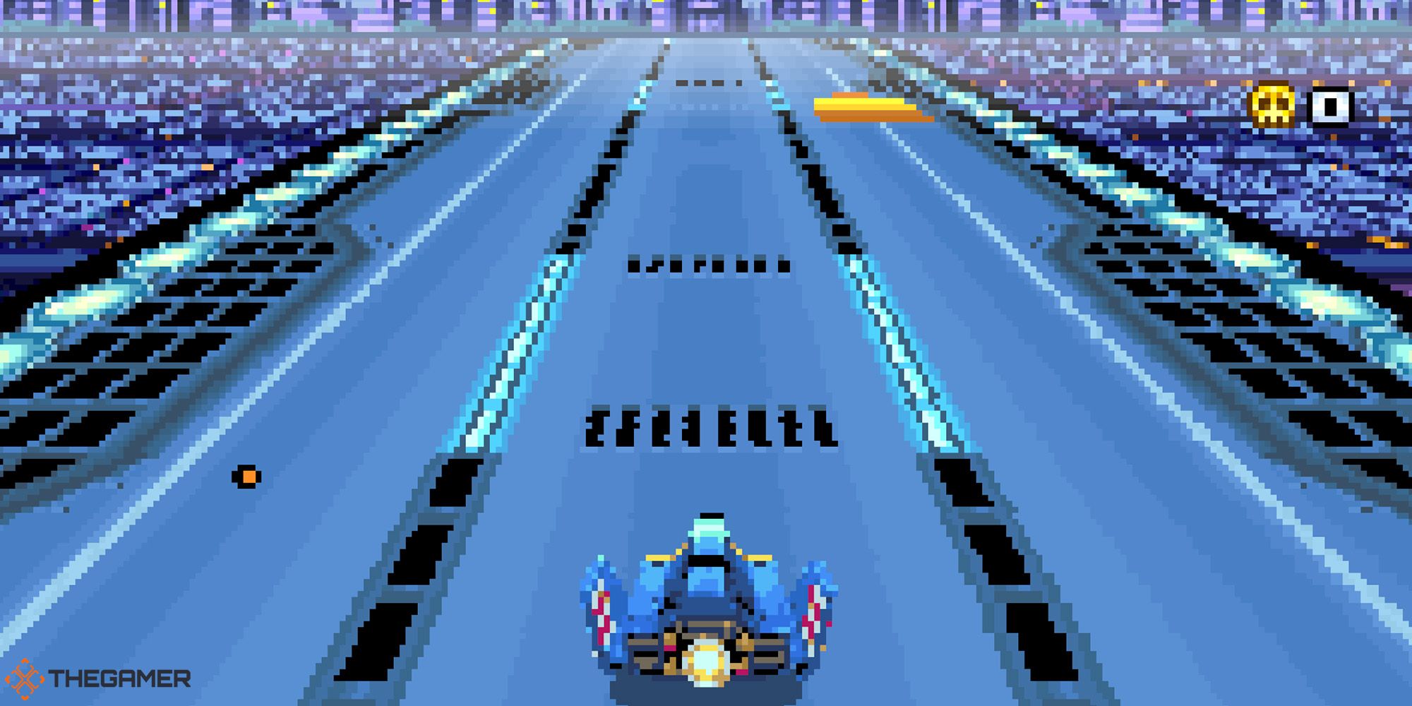 Best F-Zero Games - F-Zero Climax - Blue Falcon Speeding Through Mute City