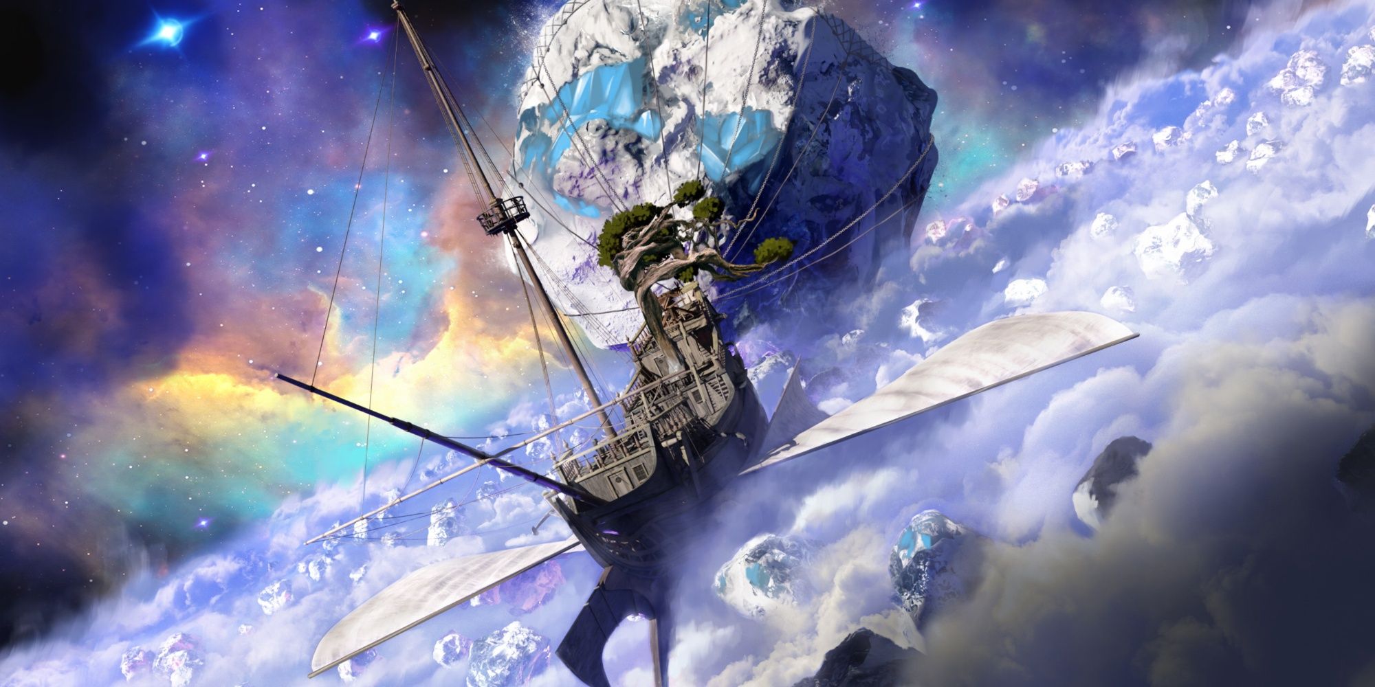 A Large Air Ship Sailing Through The Sky