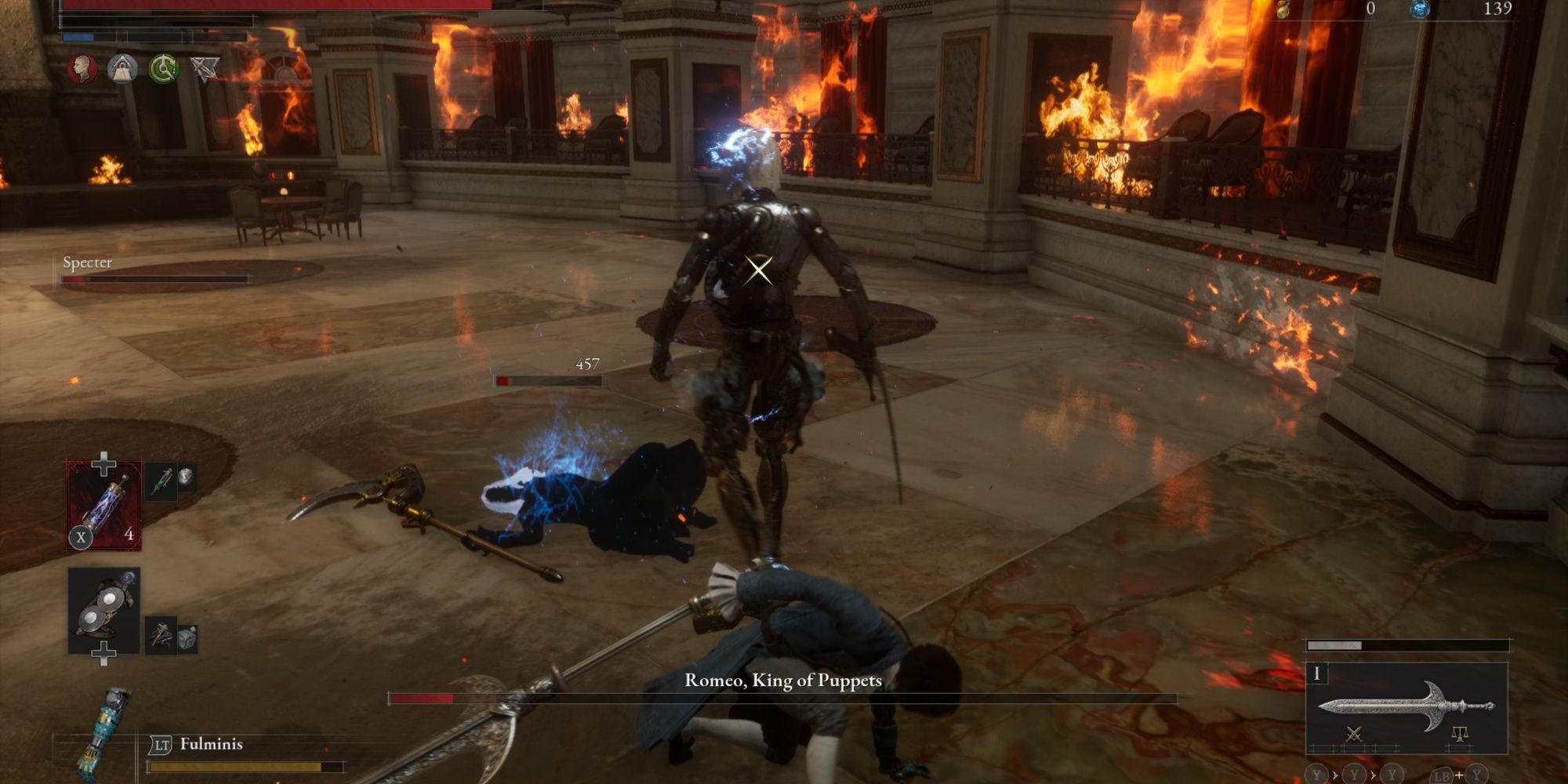 P fighting Romeon and Preparing to repair his weapon
