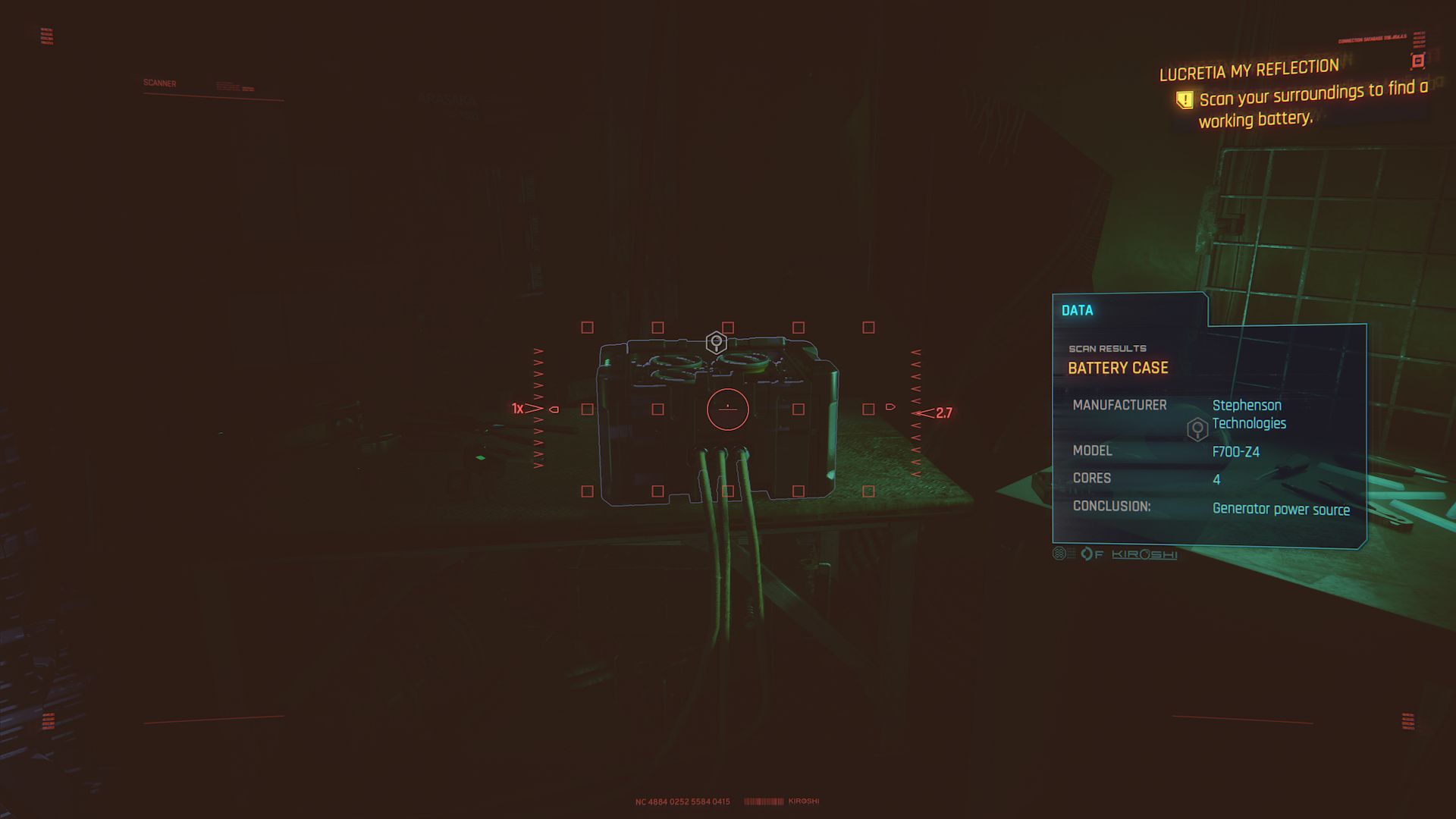 Cyberpunk 2077 Phantom Liberty Screenshot Of Scanning Battery Case