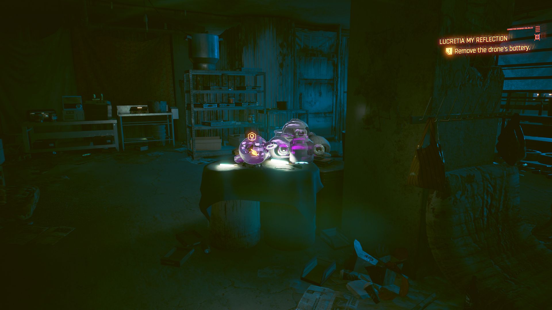 Cyberpunk 2077 Phantom Liberty Screenshot Of Inactive Drones On Table