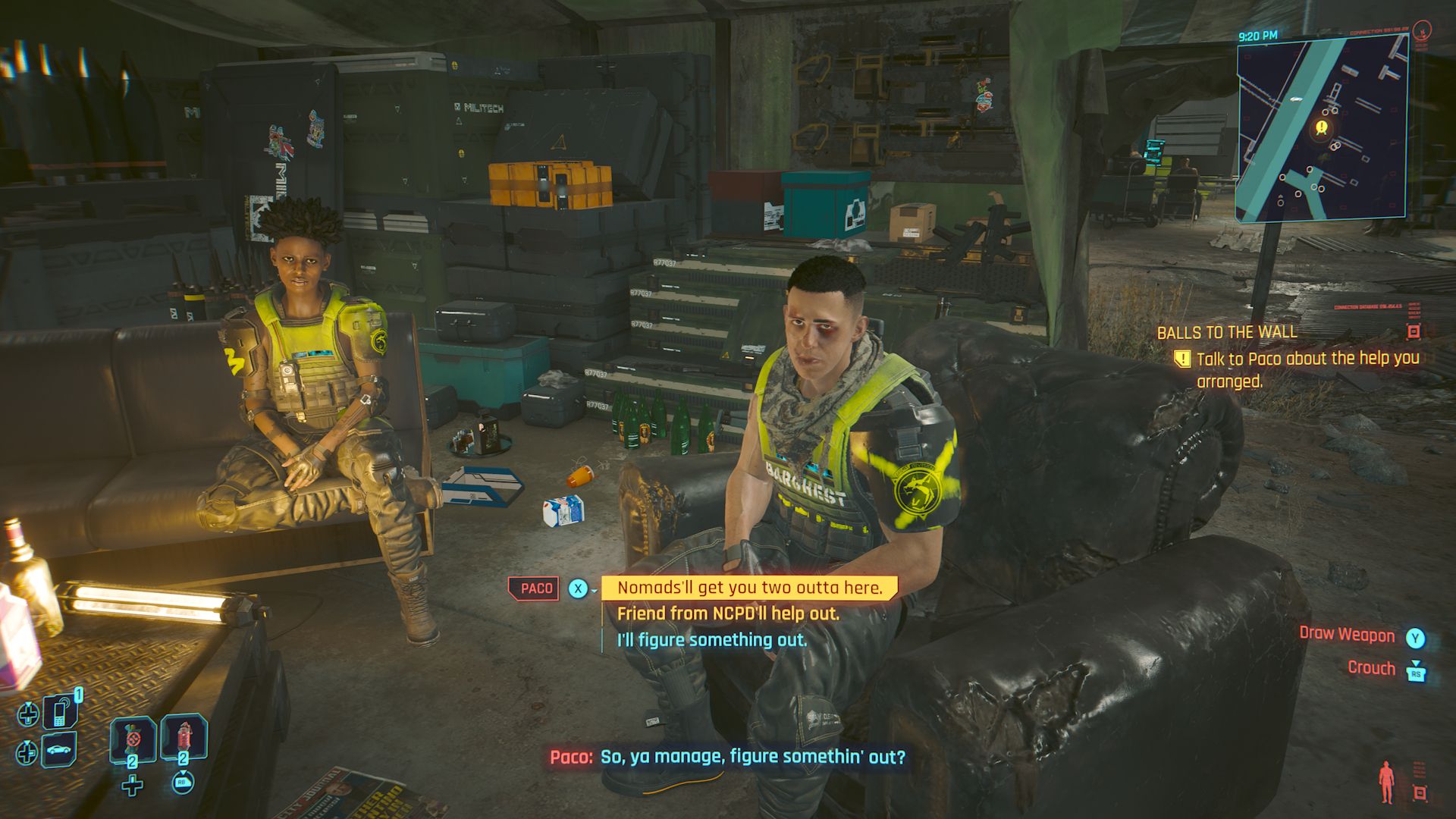Cyberpunk 2077 Phantom Liberty Screenshot Of A Conversation With Paco About His Options