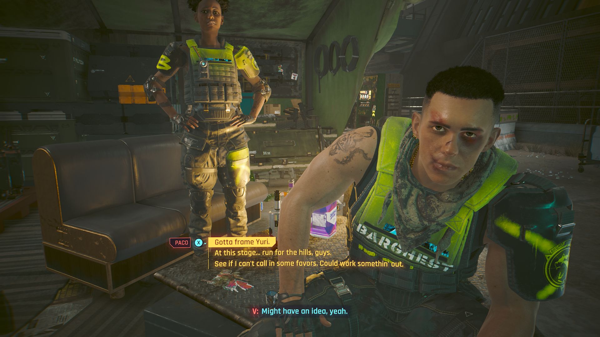 Cyberpunk 2077 Phantom Liberty Screenshot Of You Giving Paco And Bags Advice