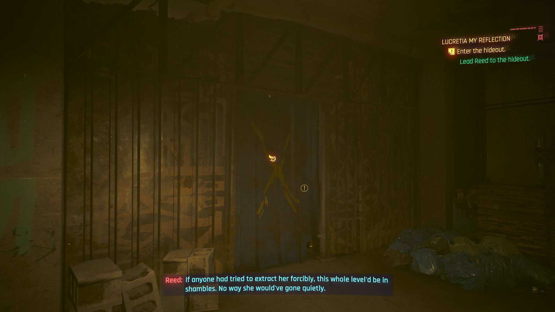 Cyberpunk 2077 Phantom Liberty Screenshot Of Apartment's Metal Sheet Door