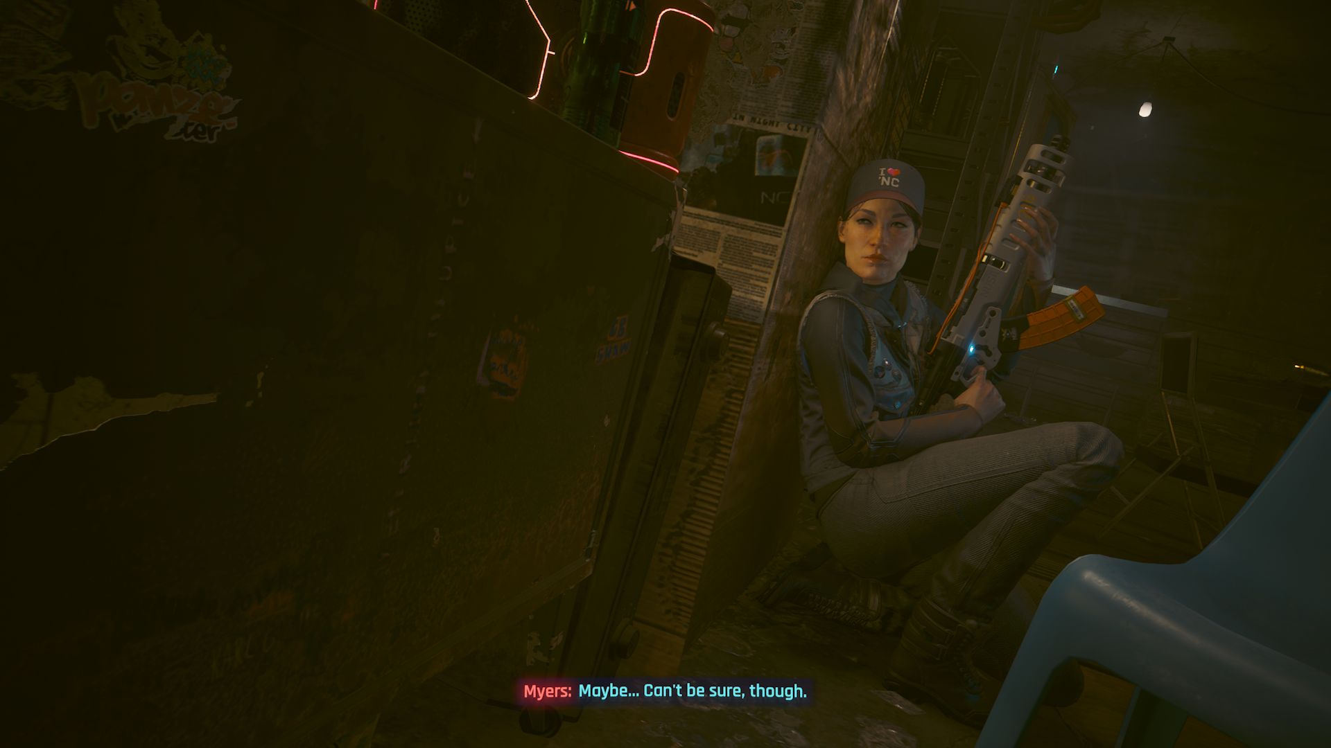 Cyberpunk 2077 Phantom Liberty Screenshot Of Myers Behind Pillar Waiting With Her Rifle