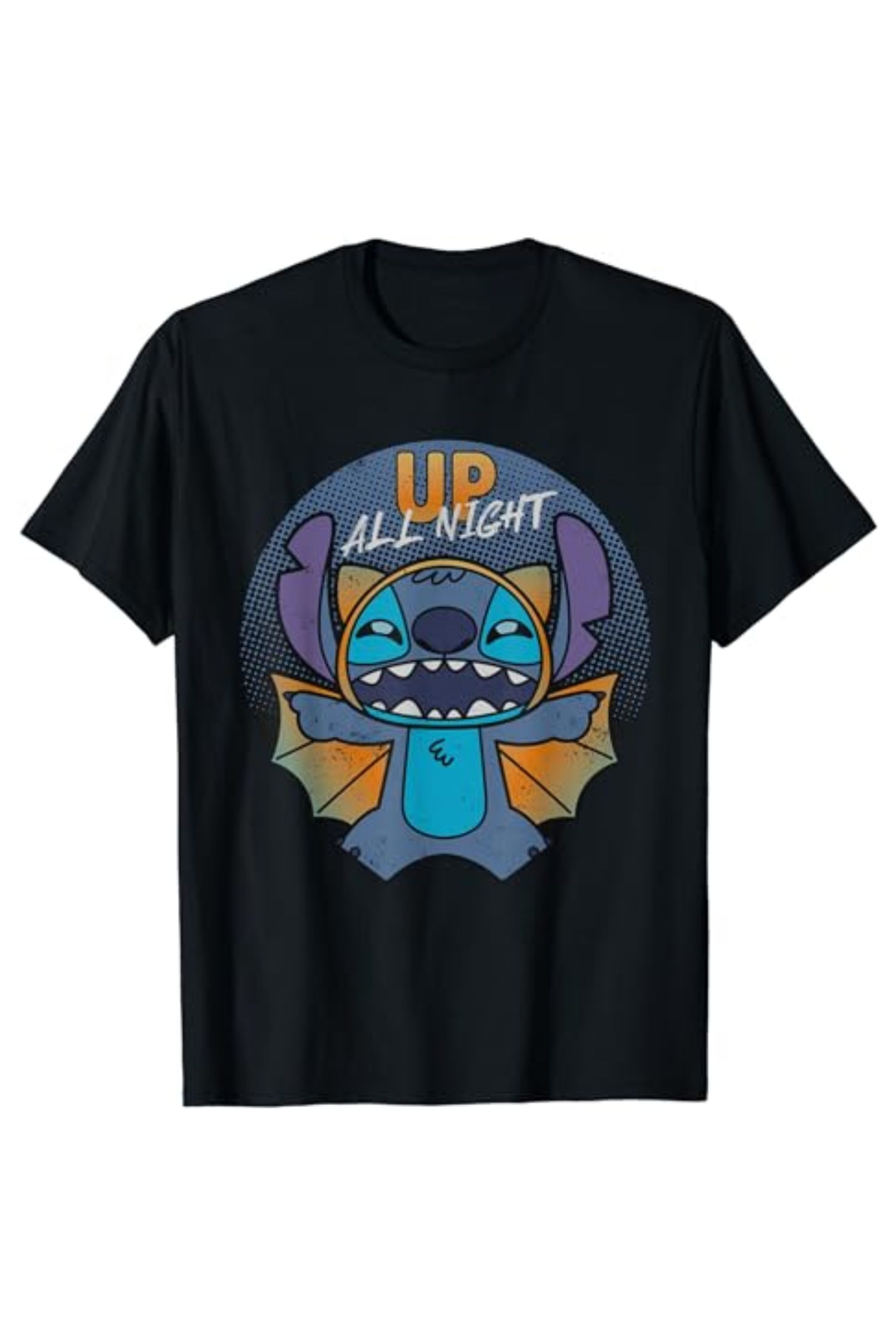 Disney Stitch Halloween Bat Costume Up All Night T-Shirt