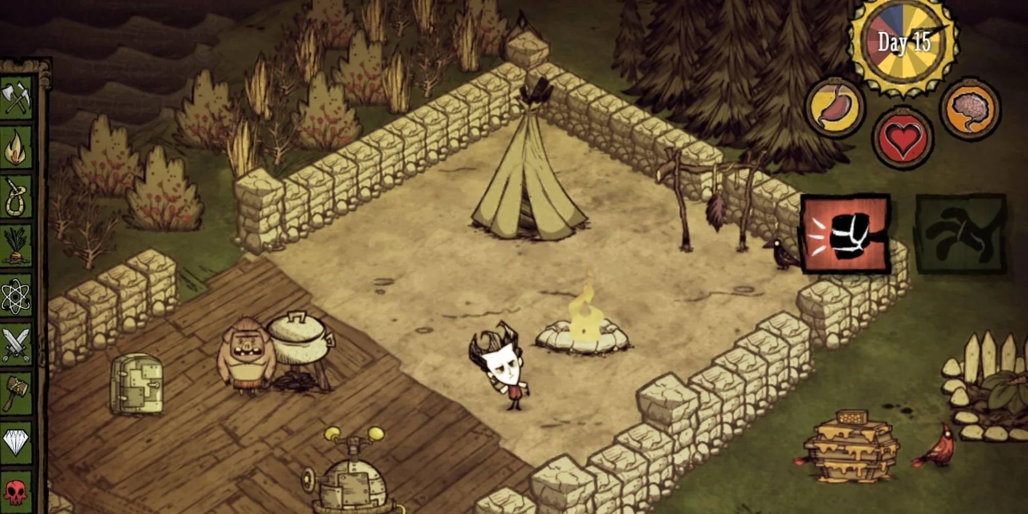 Dont Starve: Pocket Edition - A Basic Survivor Camp In The Woods
