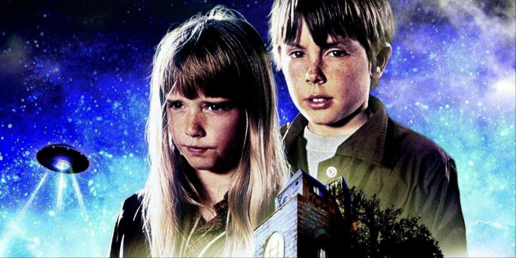 official art for the movie: Escape to Witch Mountain, featuring the 2 main characters