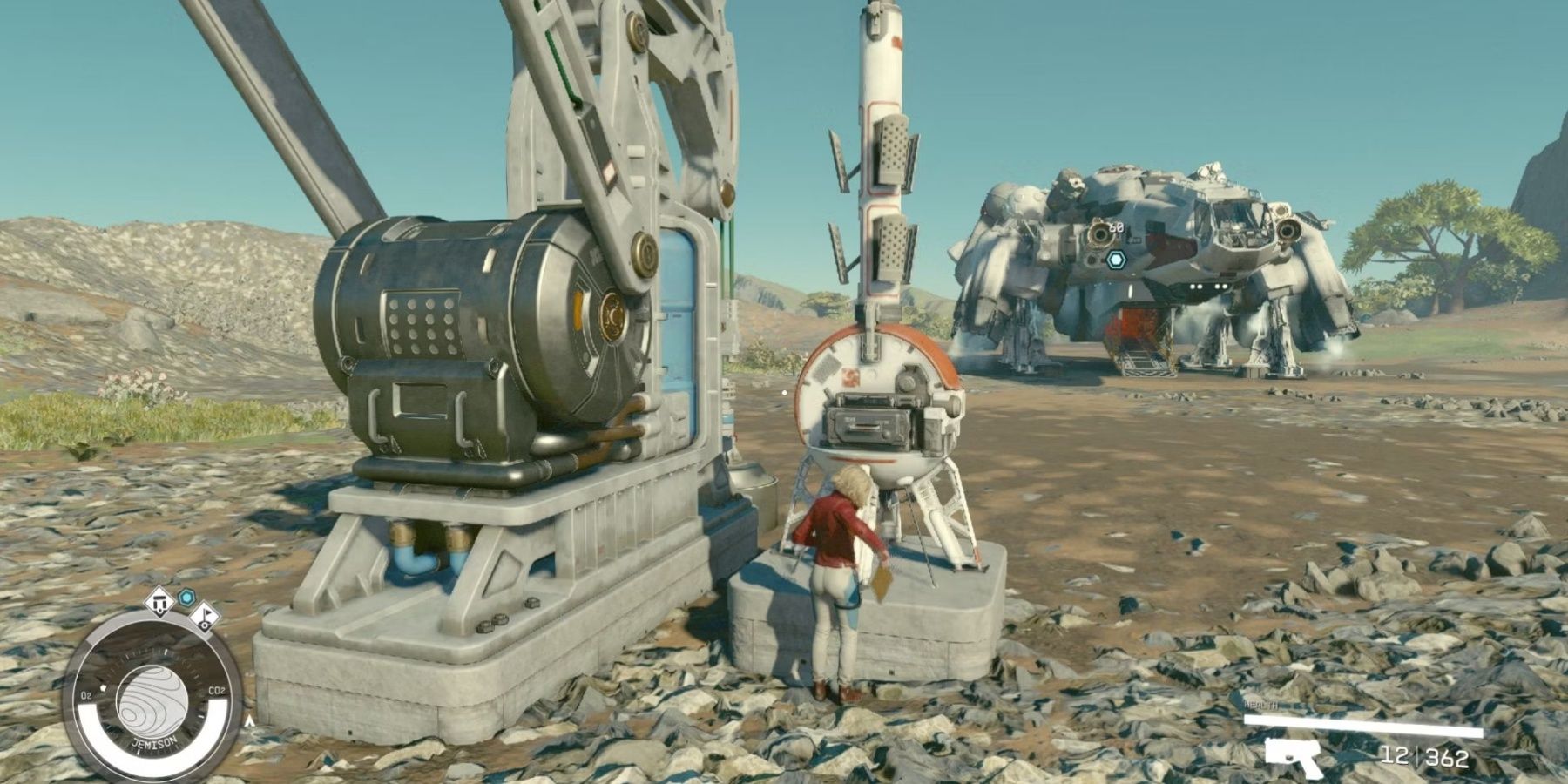 Extractor and Outpost Beacon on Jemison from Starfield