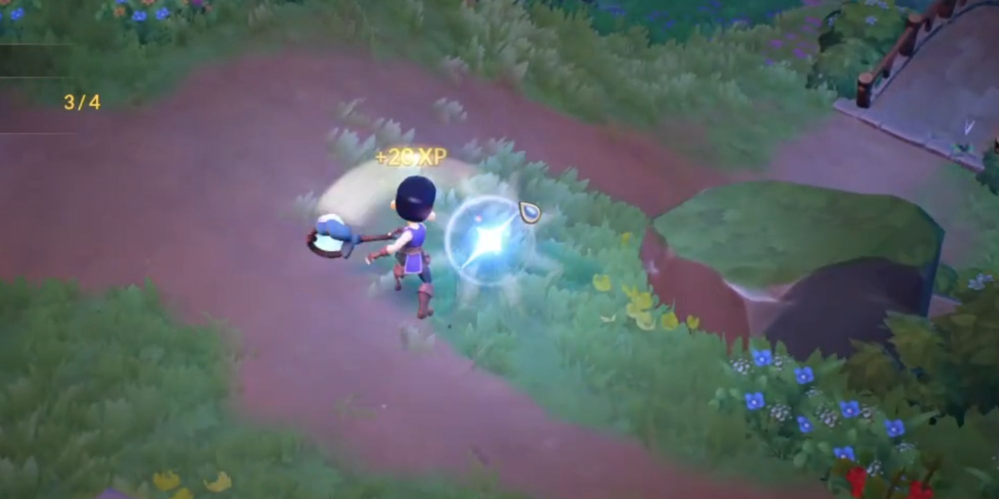 Fae Farm player Critter Catching outside