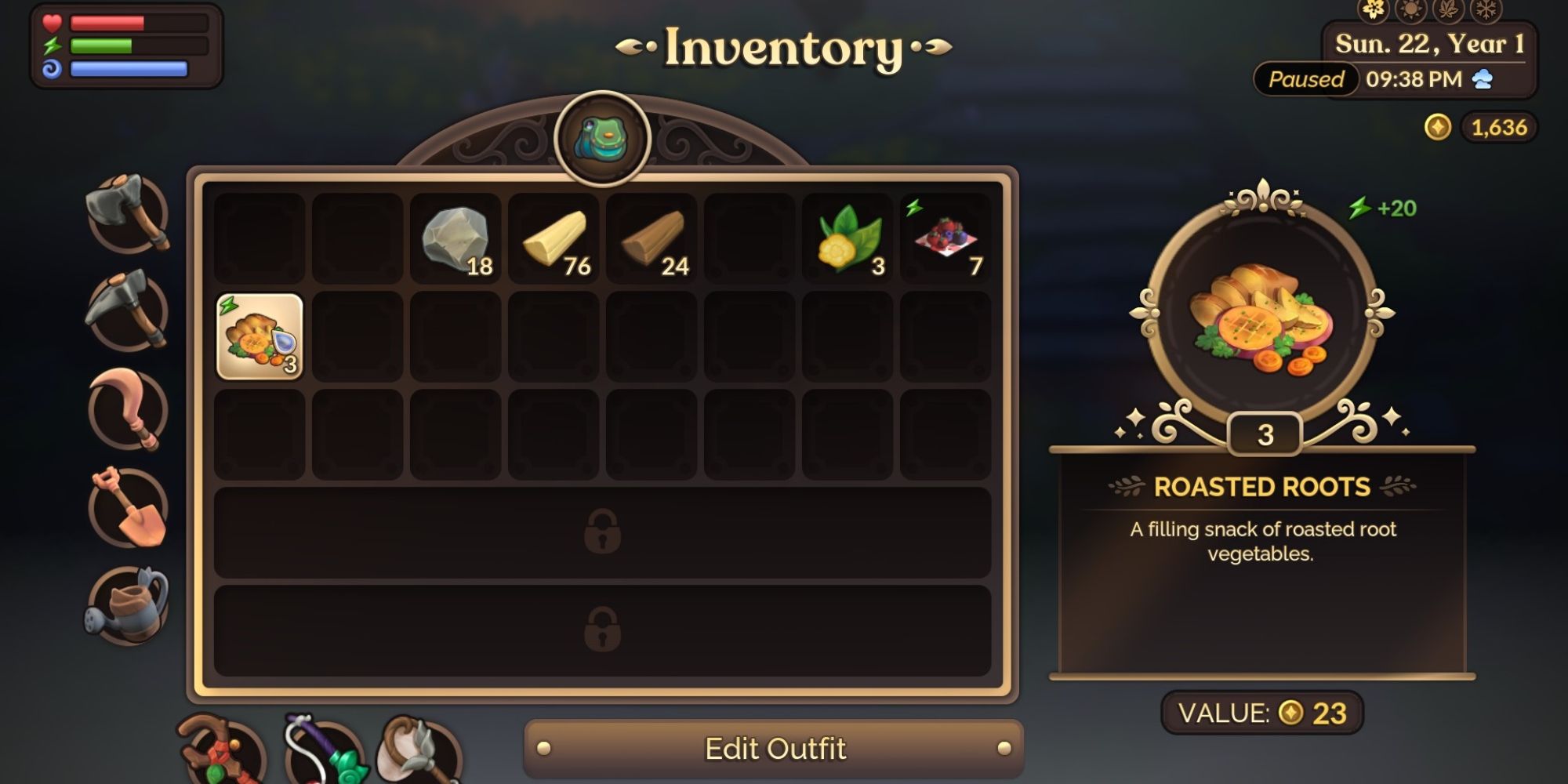 Fae Farm Roasted Roots In Inventory