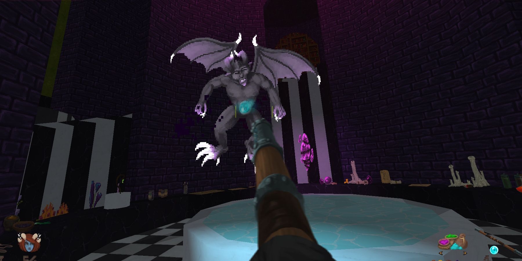 Fighting a winged demon in Hedon Bloodrite.