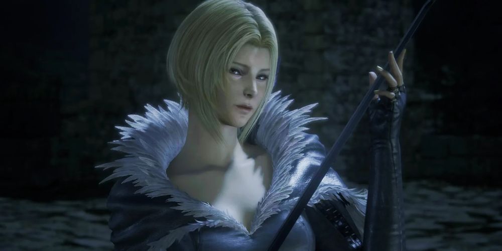 Final Fantasy 16 Benedikta drawing her sword