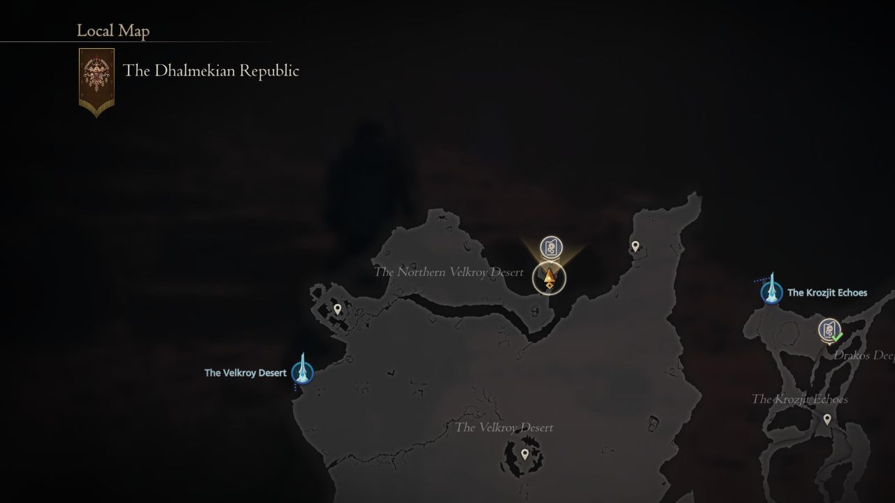 The location of Titan's Trial shown on the map in The Dhalmekian Republic.