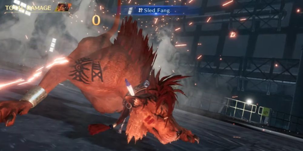 Final-Fantasy-7-Ever-Crisis-Red XIII in a ferocious battle