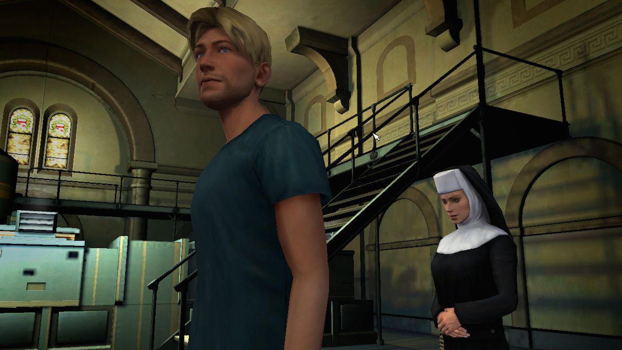 George and a nun in Broken Sword 4 - The Angel of Death
