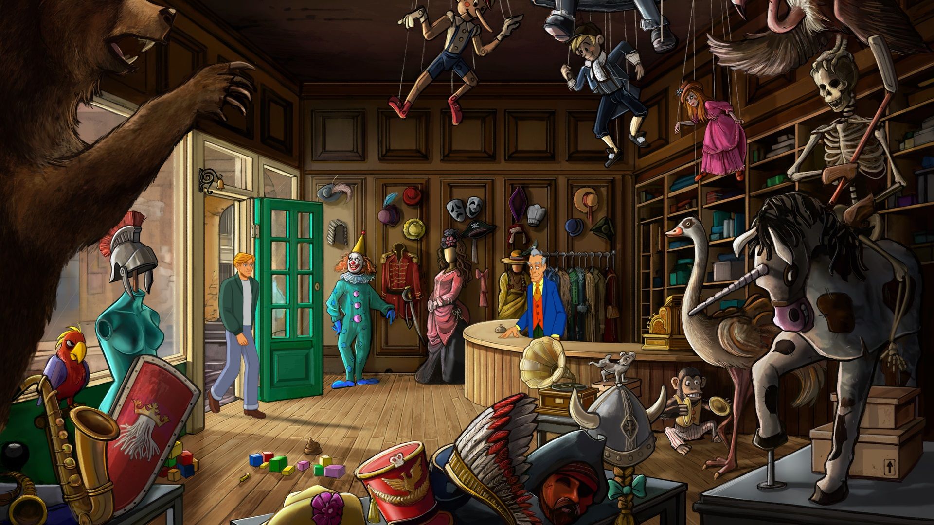 George in the costume shop in Broken Sword Reforged.