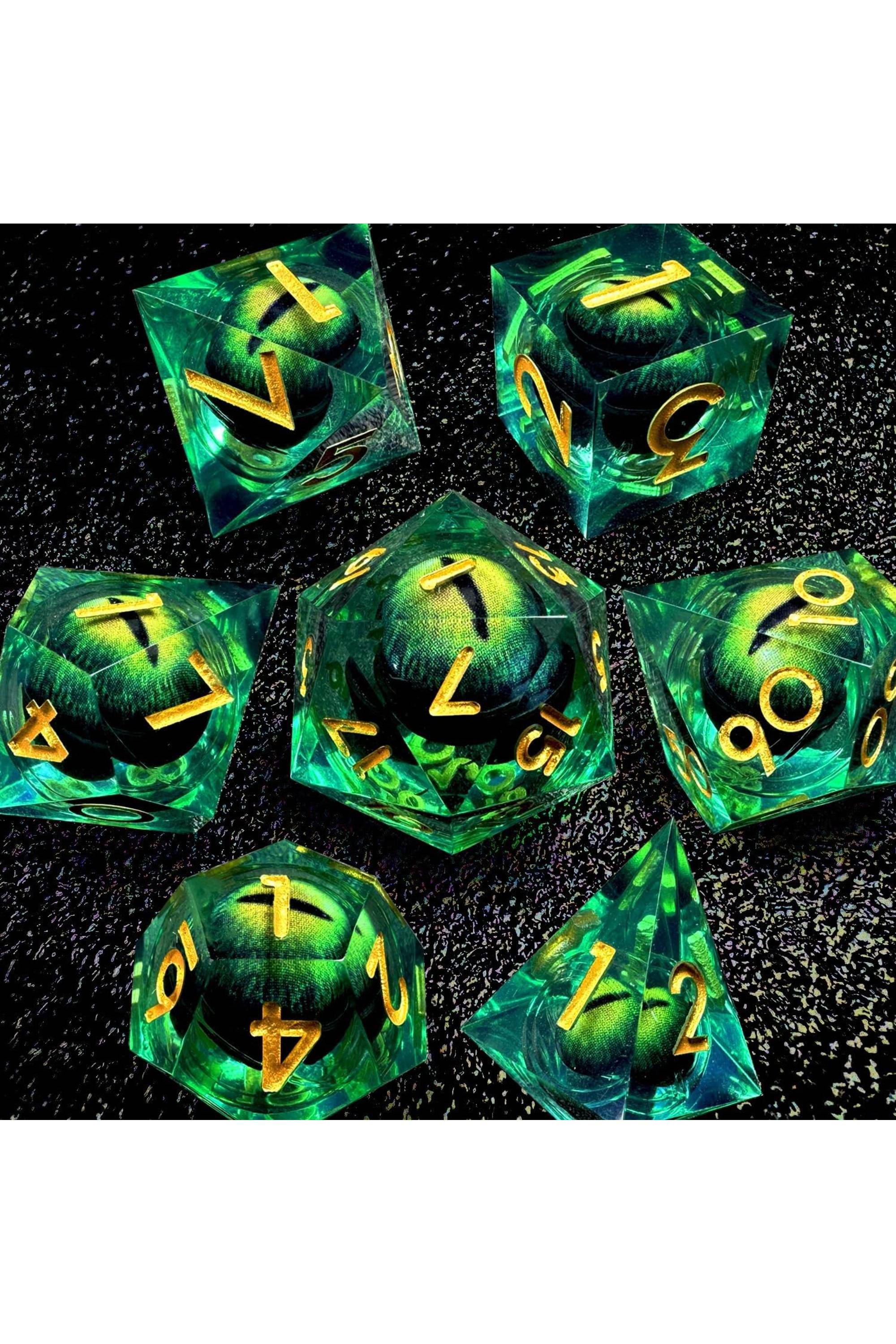 HAOMEJA Beholder's Dragon Eye Liquid Core Dice Set