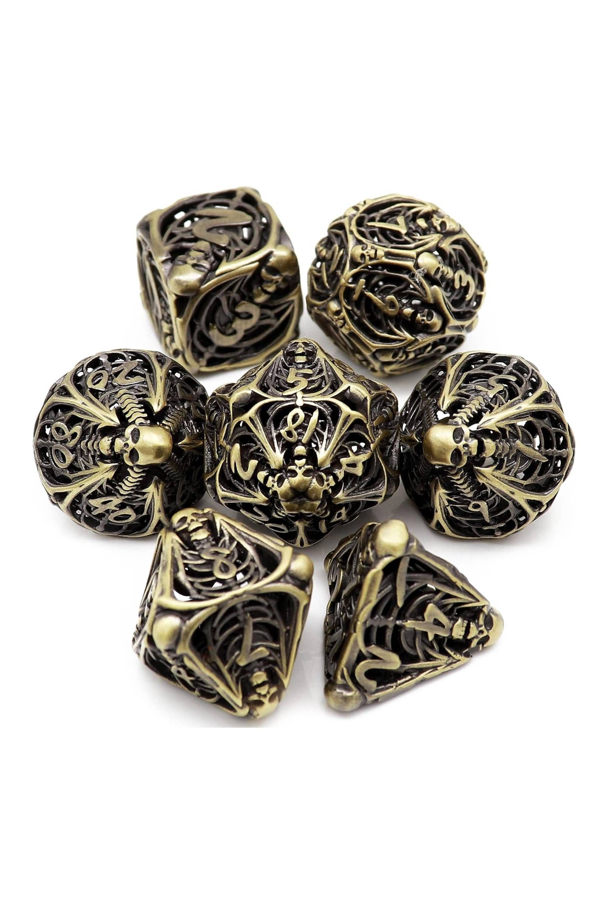 Haxtec Skeleton Hollow Metal Dice Set