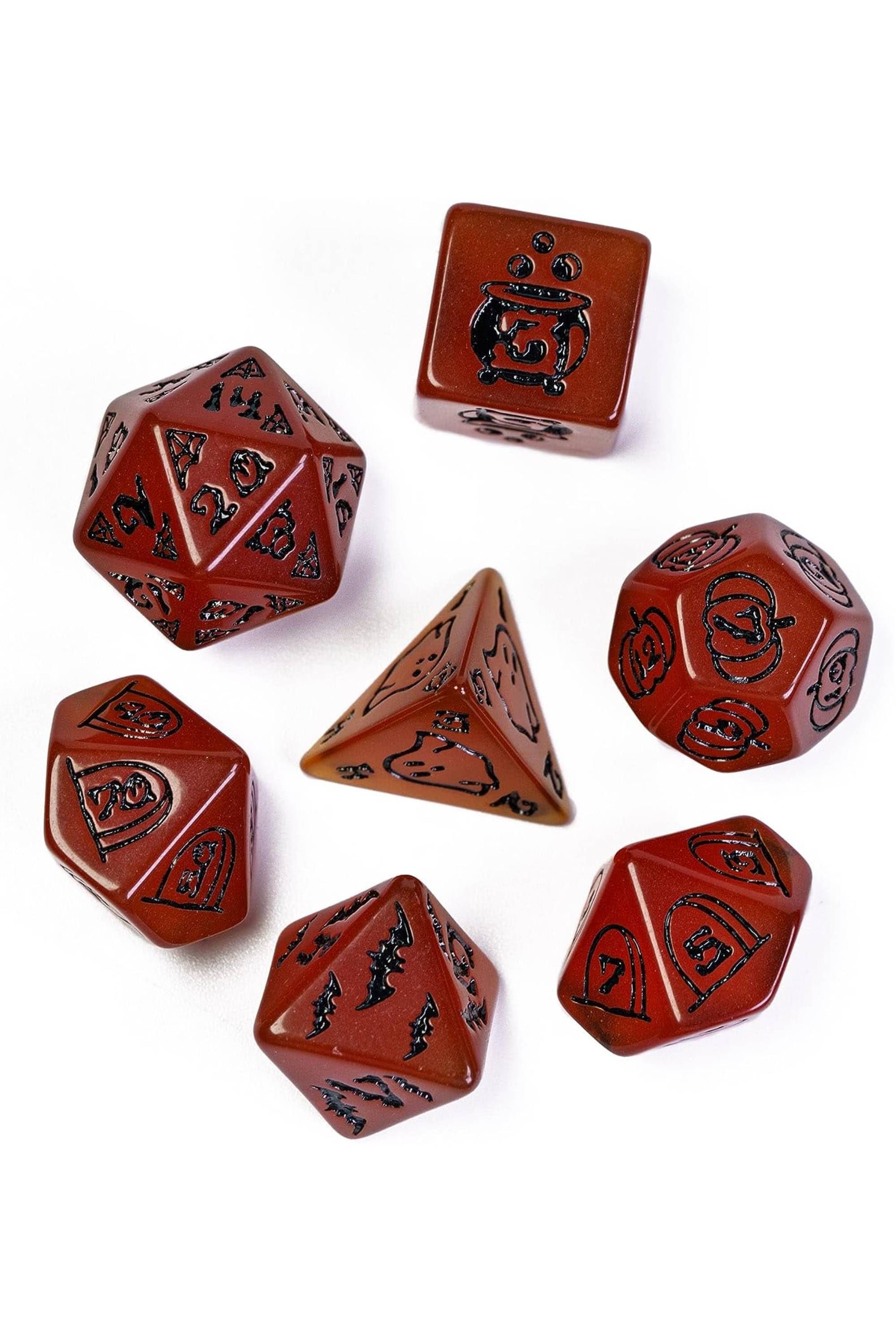 HDdais Halloween Pumpkin Glow-in-the-Dark Dice Set