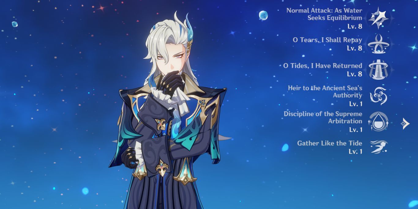 Genshin Impact Neuvillette Talent Screen