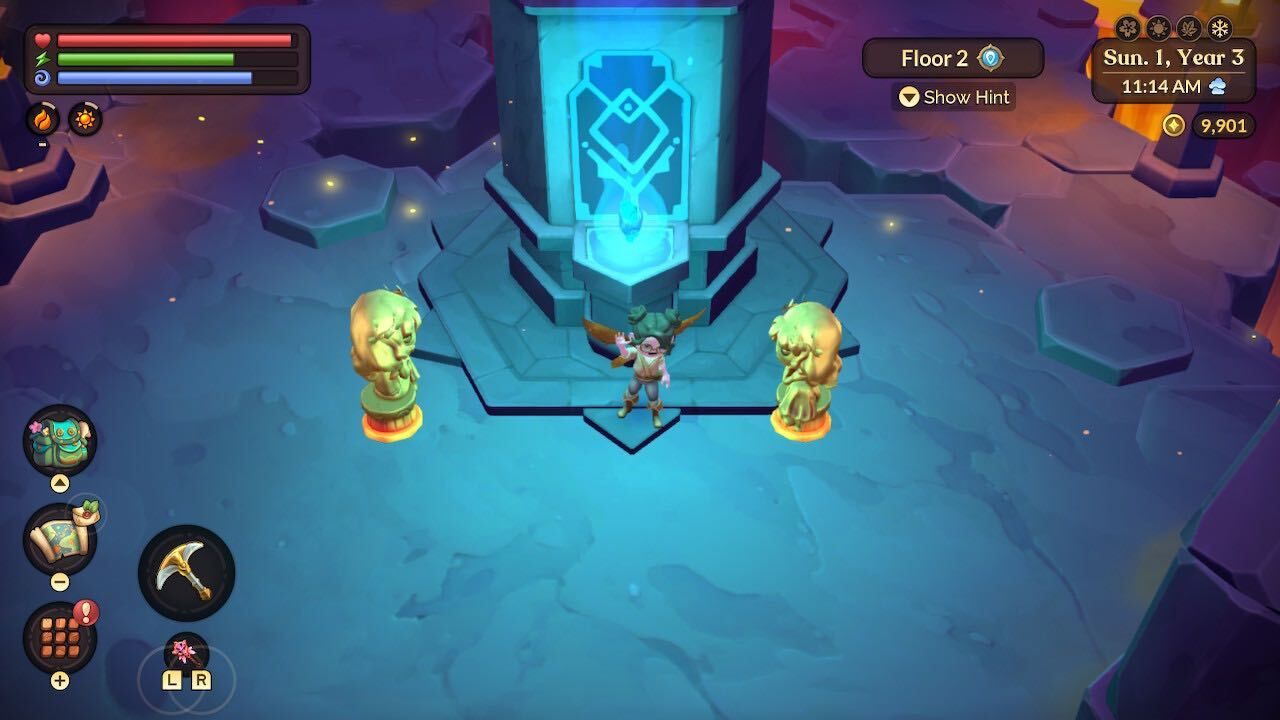 a farmer by the flame deposit spot in the scorched caverns with two gold eutats fae farm scorched caverns guide