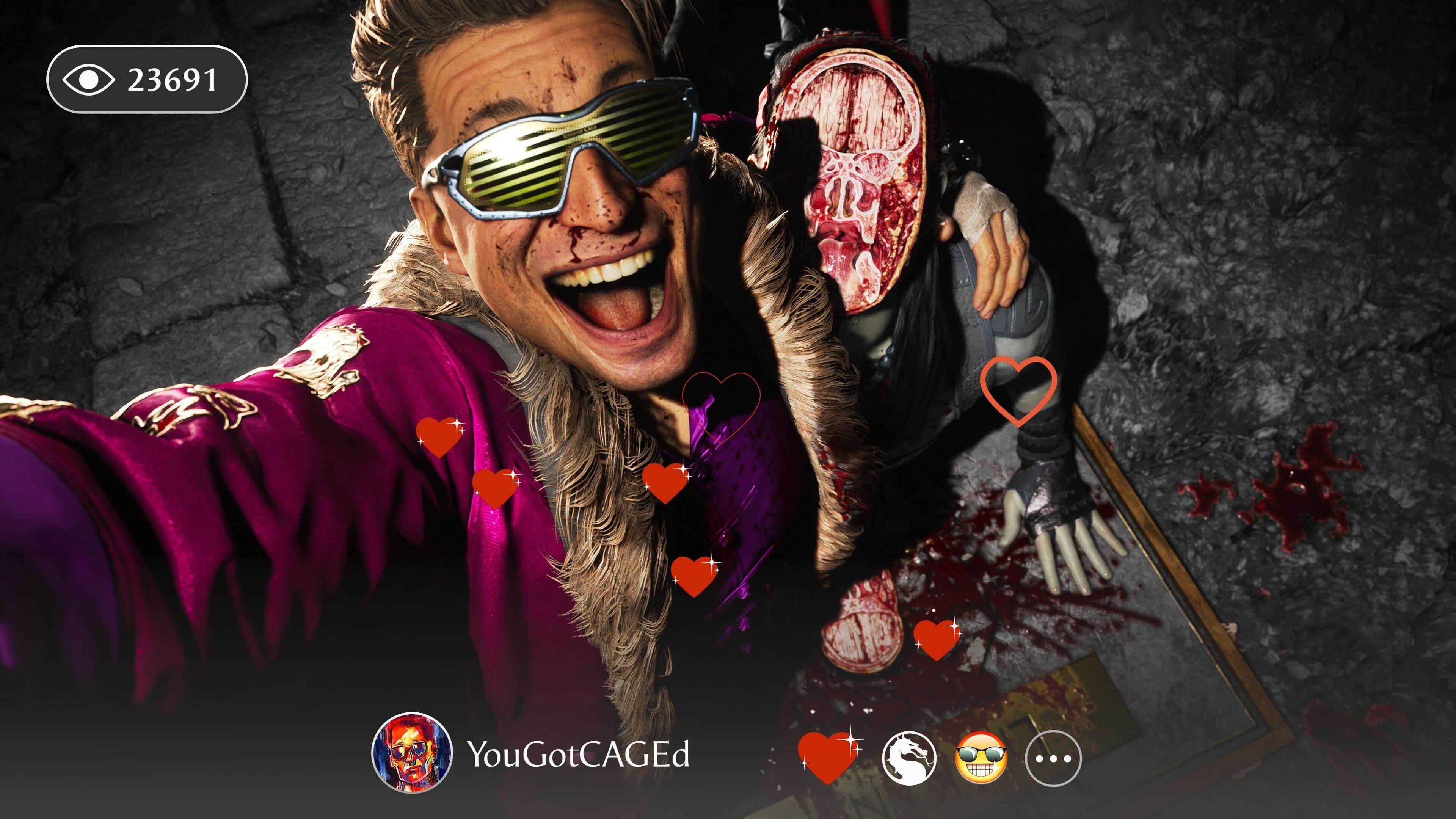 Johnny Cage taking a selfie in his first Fatality for Mortal Kombat 1.
