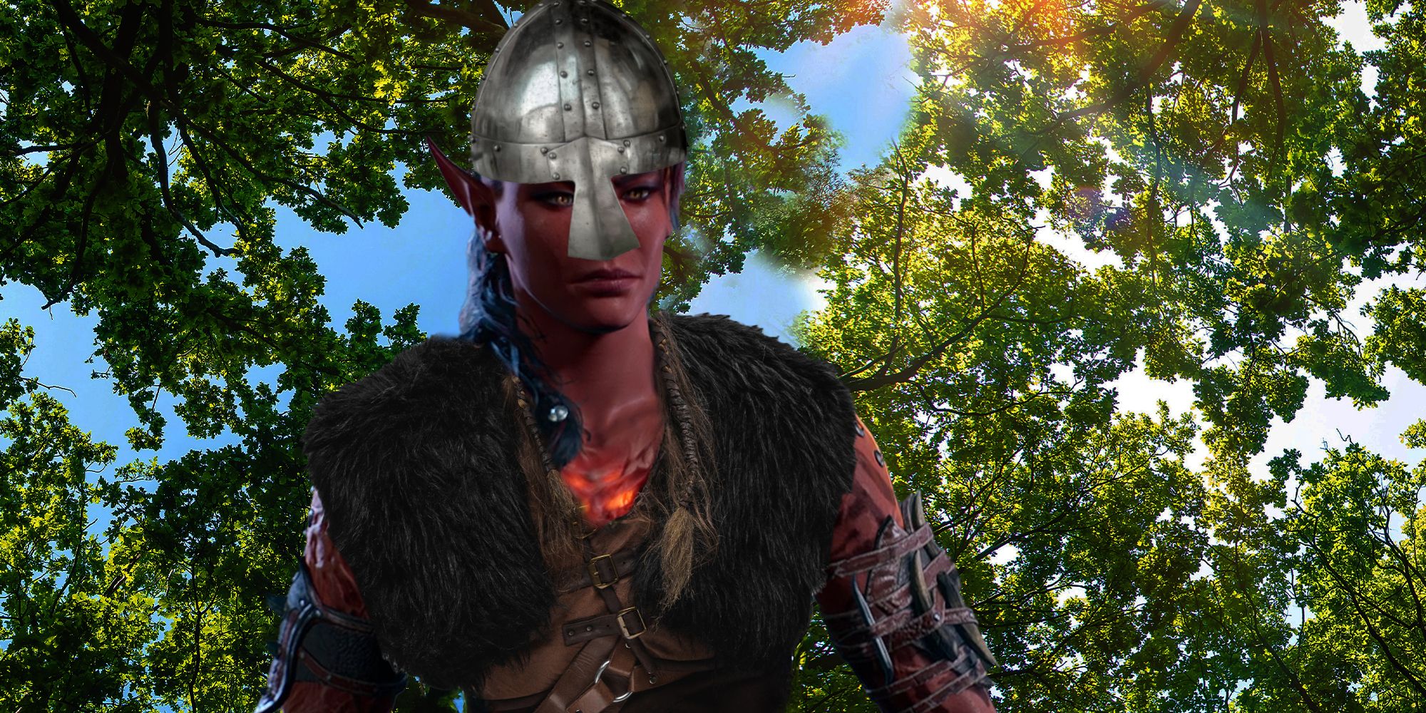 Karlach from Baldur's Gate dressed as a Viking