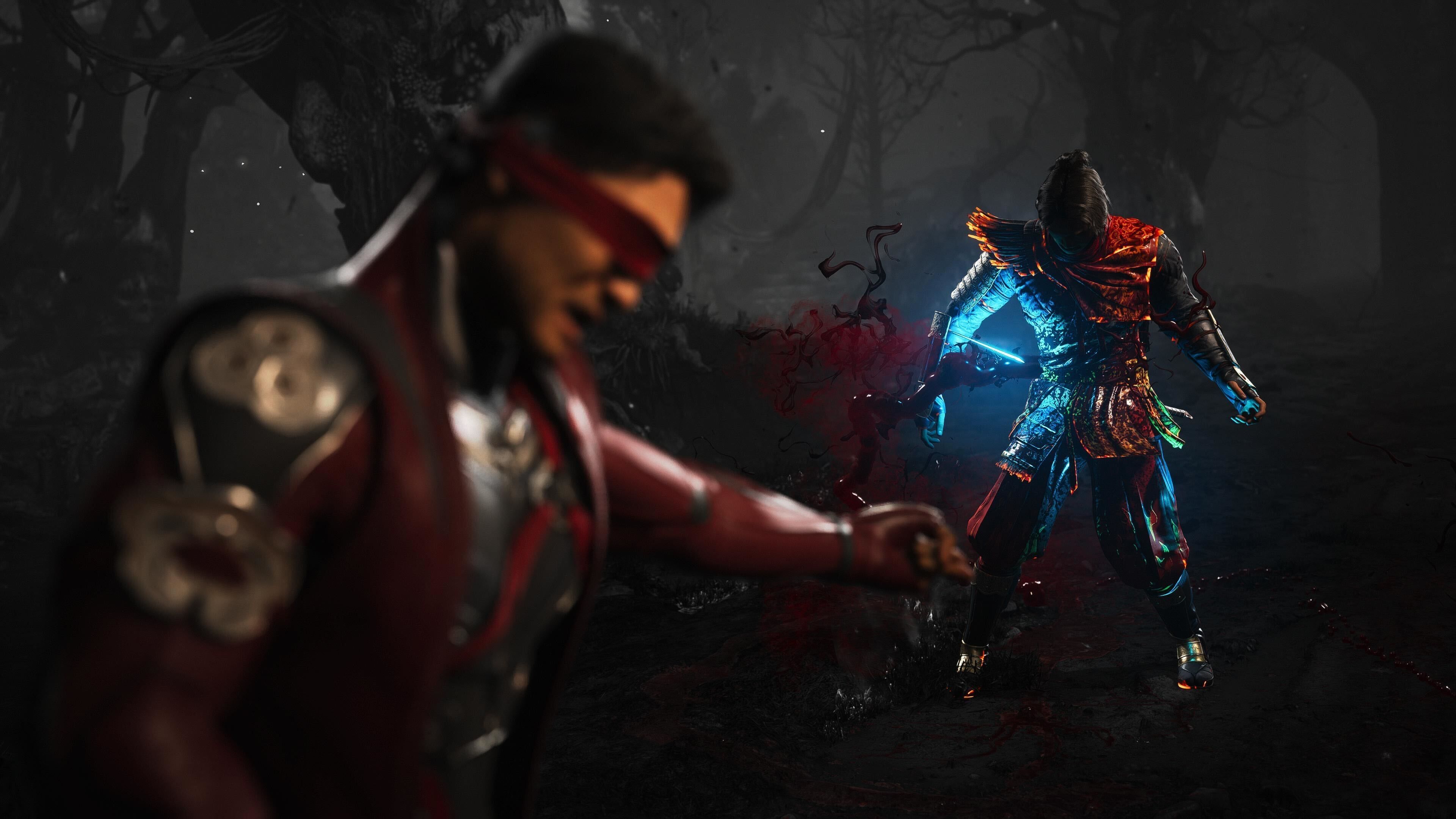 Kenshi slicing his opponent up as part of his second Fatality in Mortal Kombat 1.