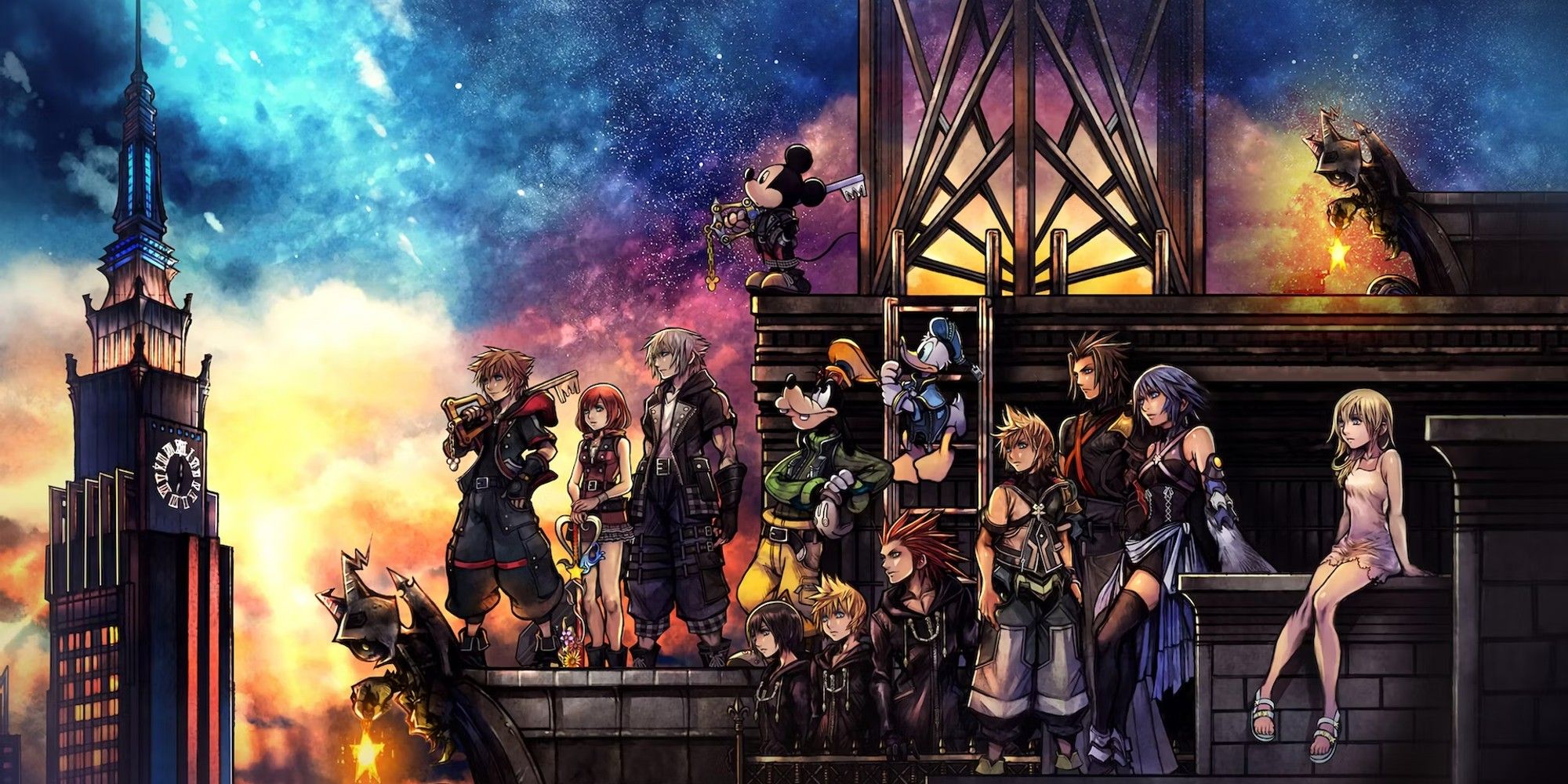 Kingdom Hearts cast stares into the night sky