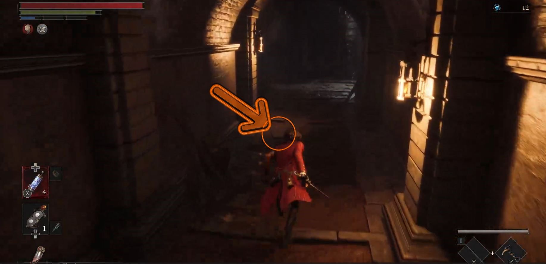 Highlighted And Circled Trap Square As P Prepares To Step On It In Cathedral Library Lies of P