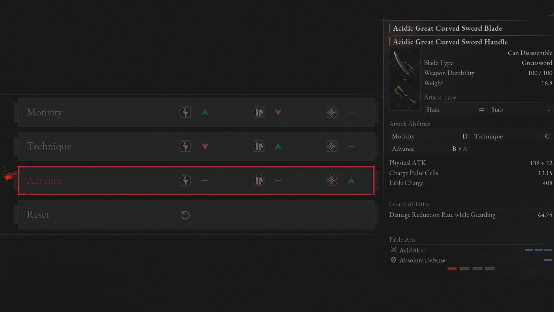 Lies Of P, Weapon Crafting, Advance crank not effecting other stats