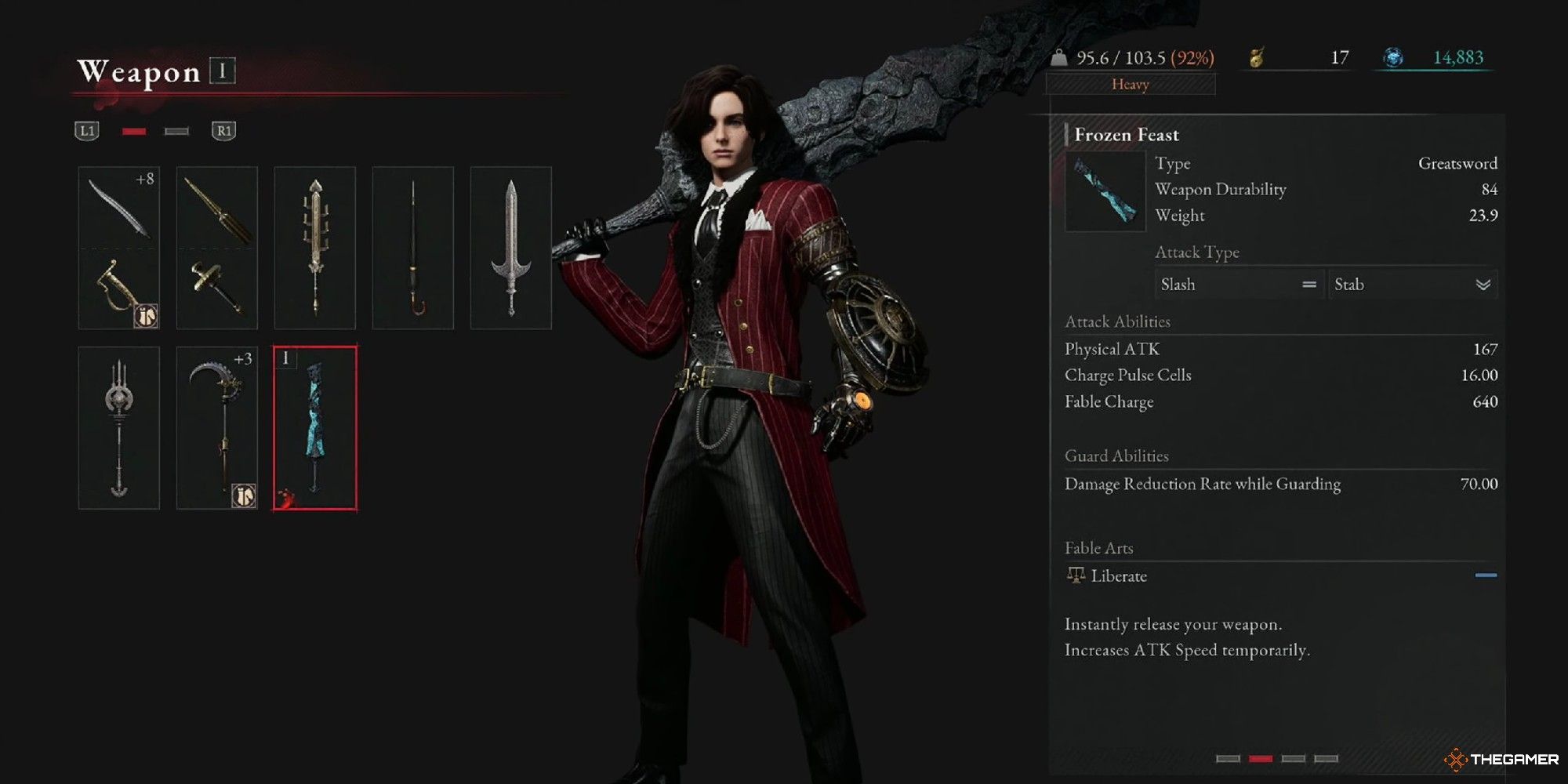 Lies Of P Weapon Menu Showing Frozen Feast