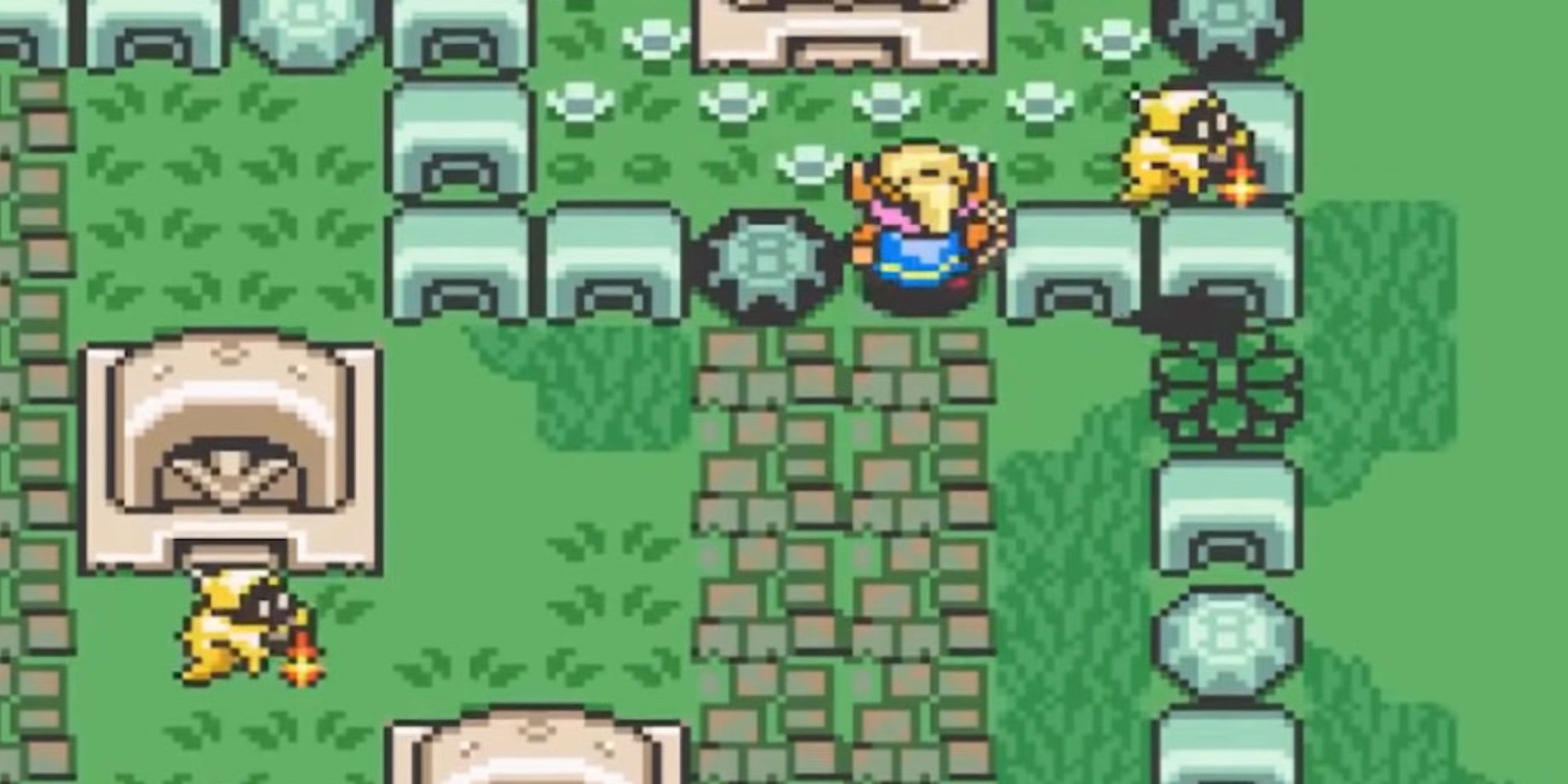 Link in the graveyard with two Poes in A Link to the Past
