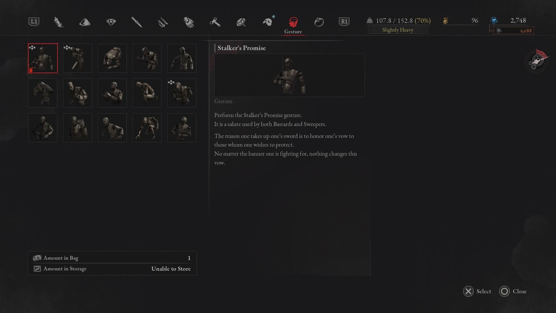 List of gestures in Lies of P