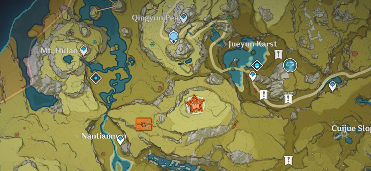 Map Location of Liyue Shrine of Depth 1