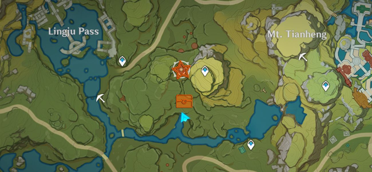Map Location of Liyue Shrine of Depth 6