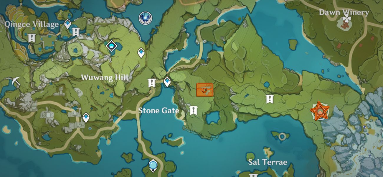 Map Location of Liyue Shrine of Depth 7