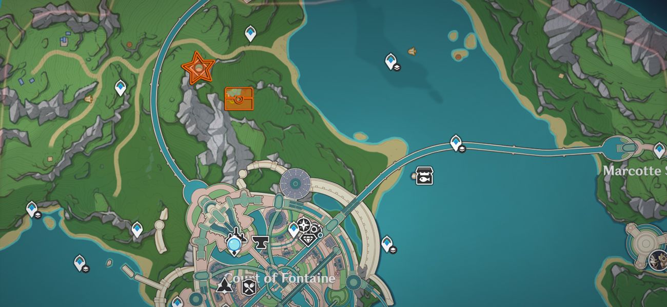 Map Location of Fontaine Shrine of Depth 3