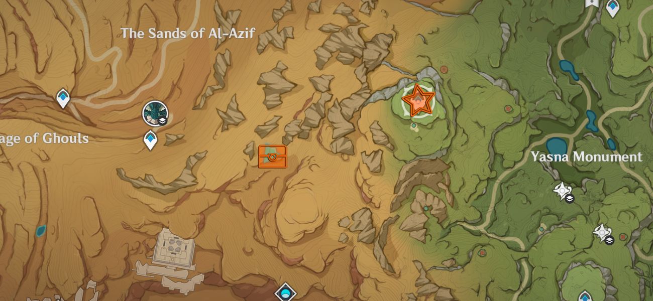Map Location of Sumeru Shrine of Depth 5