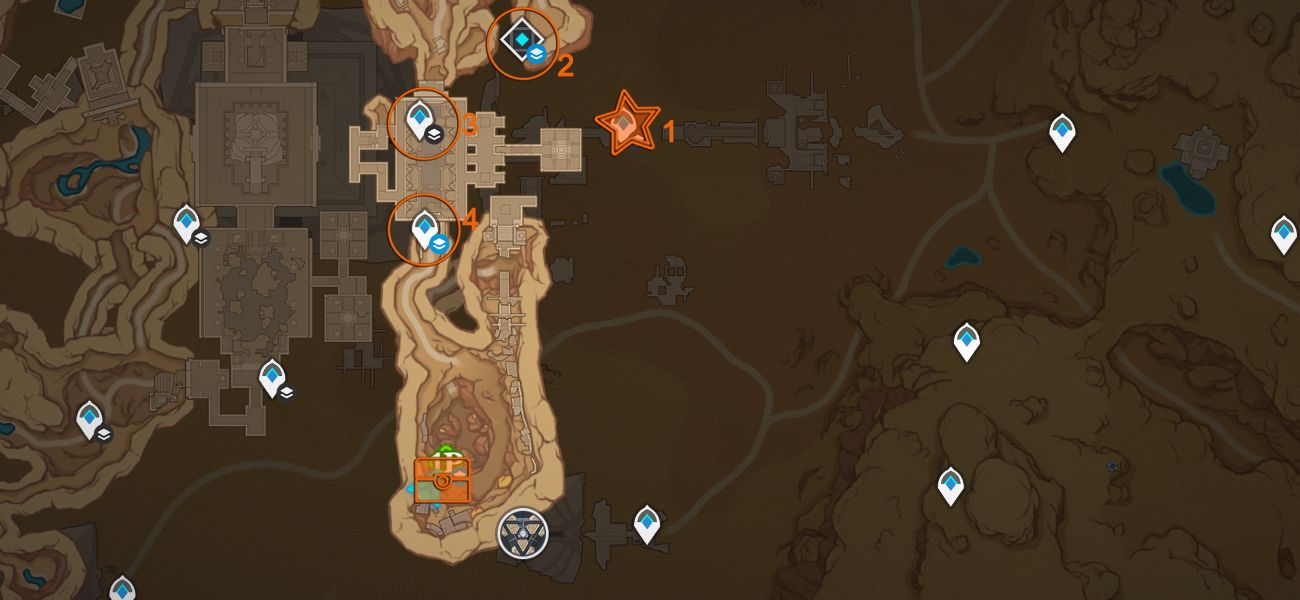 Map Location of Sumeru Shrine of Depth 6
