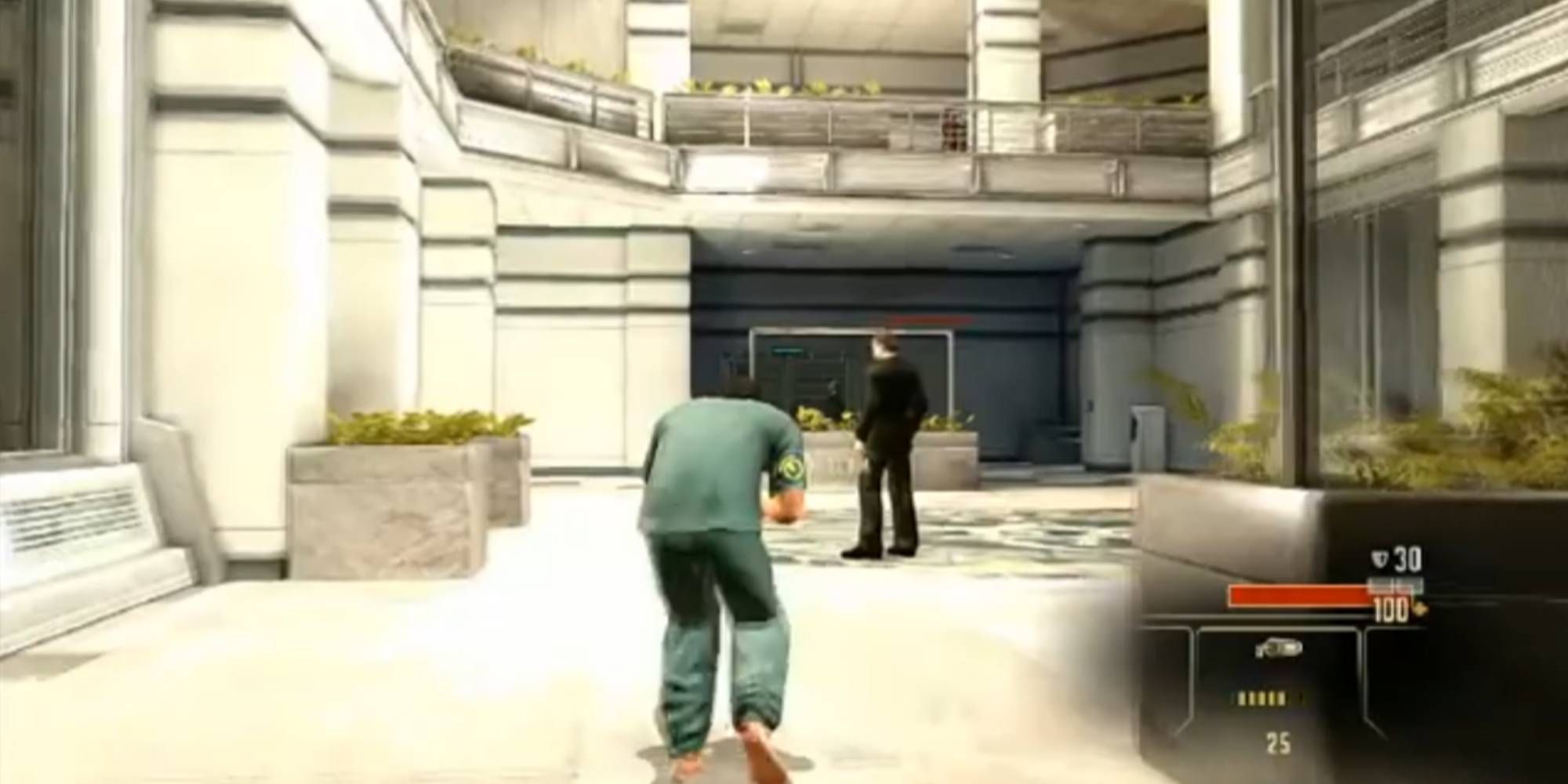 Michael Sneaking an Enemy While Barefoot During Training in Alpha Protocol