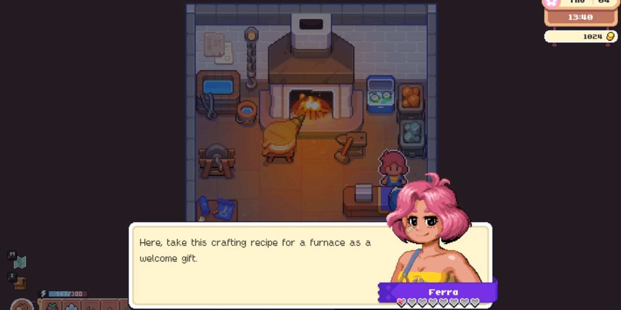 Moonstone Island Ferra Gives Furnace Recipe