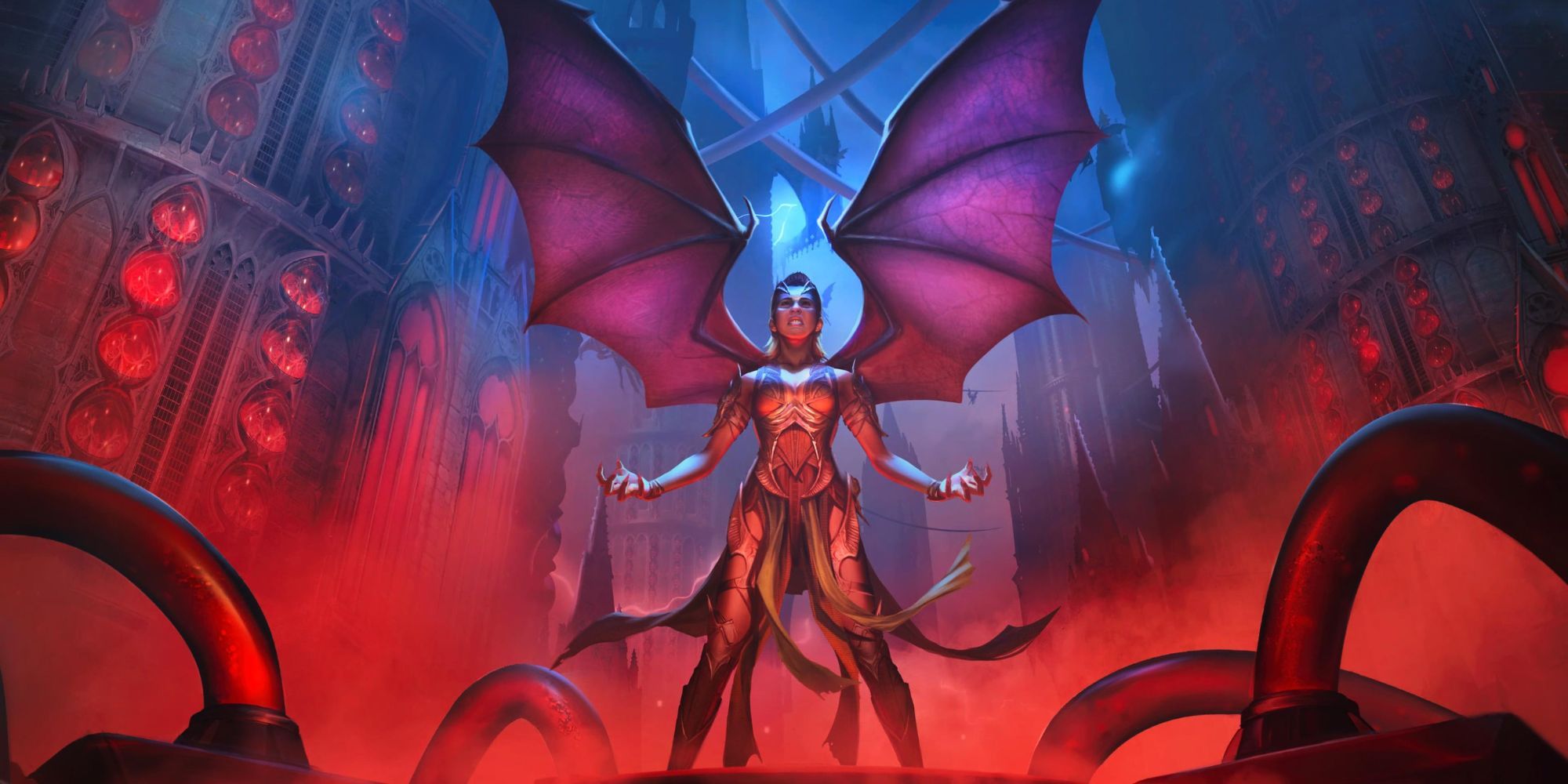 Nitara stands over the new breeding farm in Mortal Kombat 1.