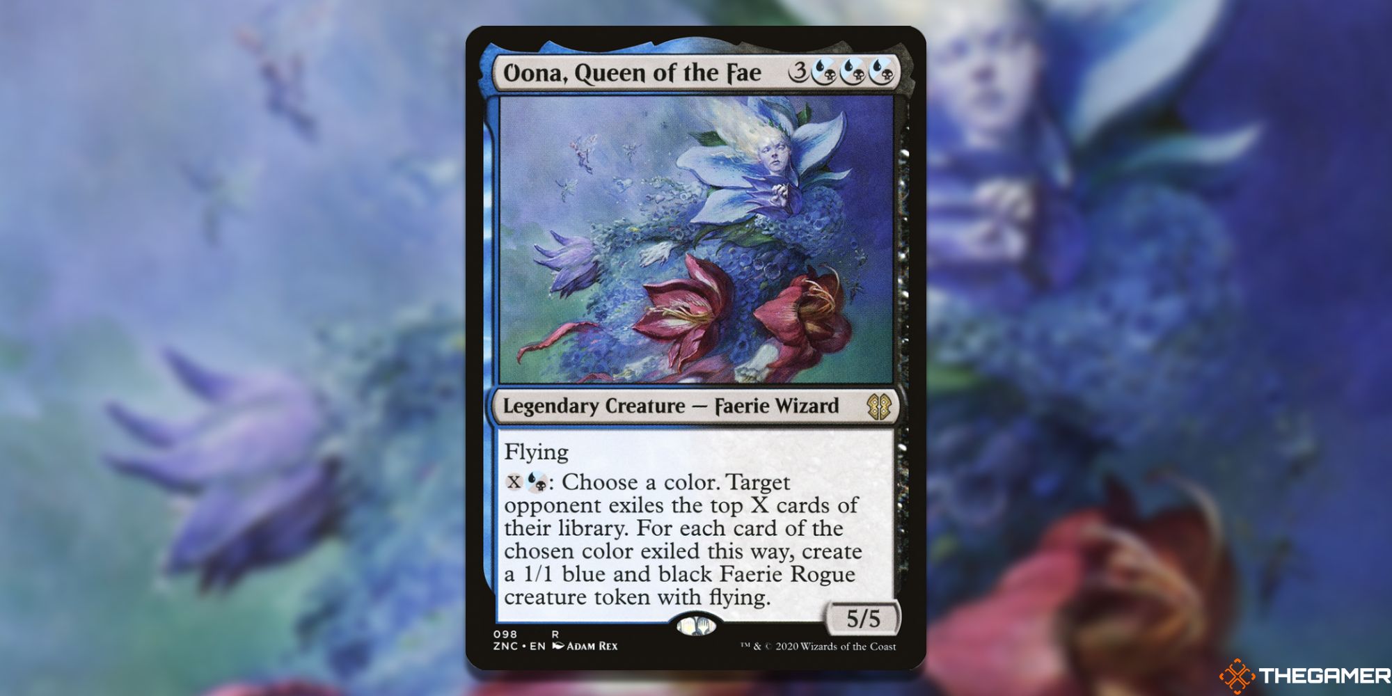 Image of the Oona, Queen of the Fae card in Magic: The Gathering, with art by Adam Red