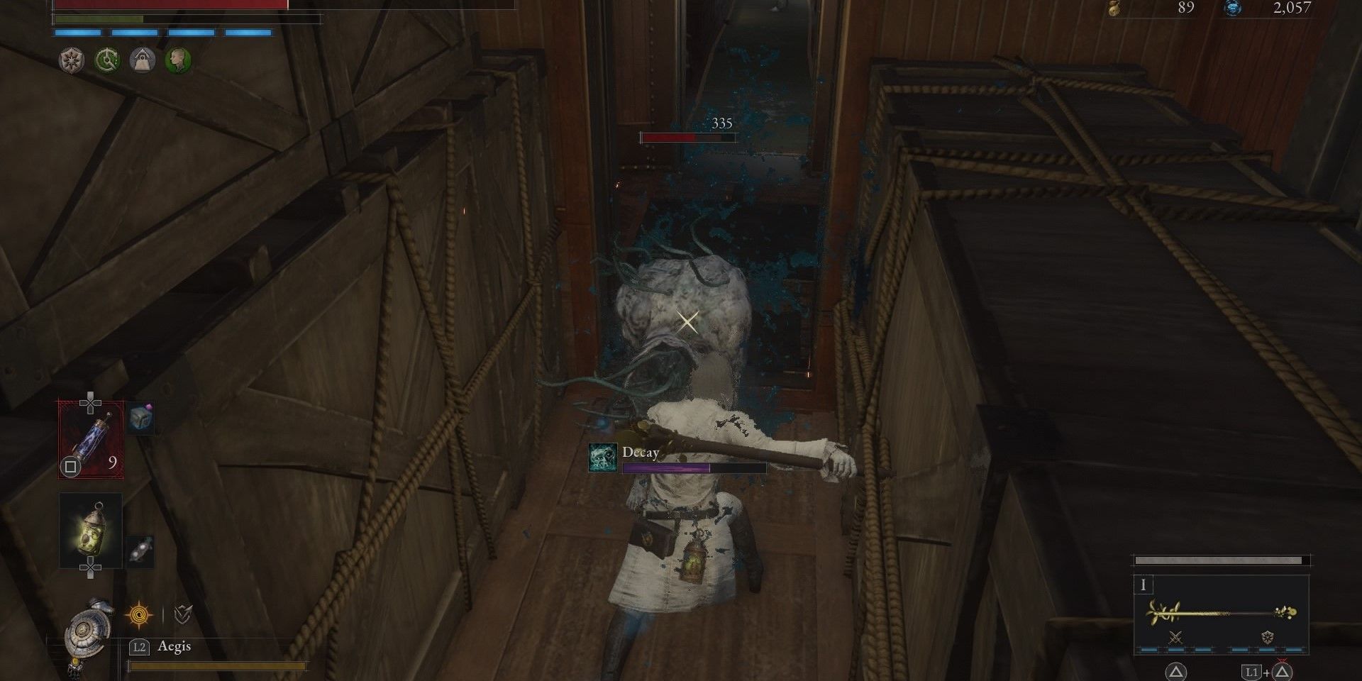 P fighting an enemy in Lies of P