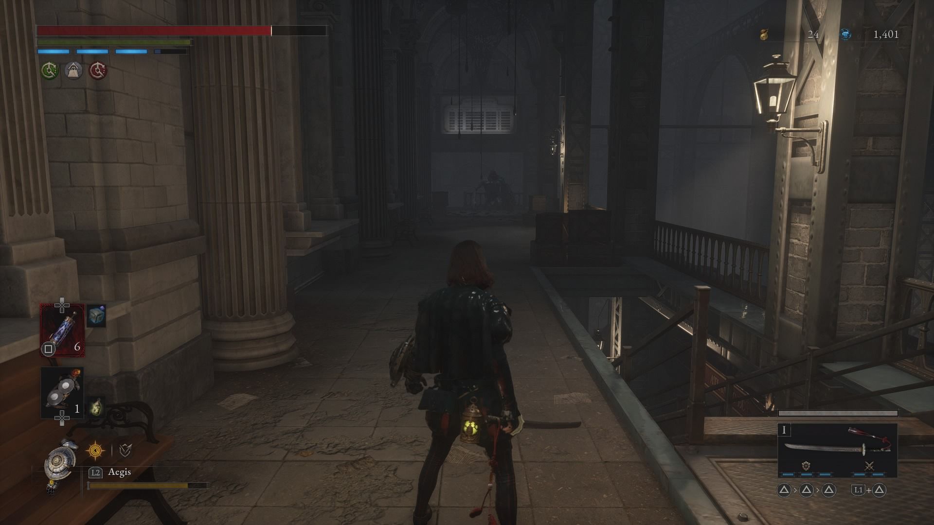 P standing near to some stairs Lies of P